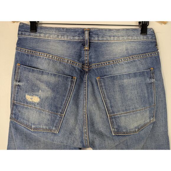 Vince Distressed Raw Hem Button Fly Straight Leg Jean - Picture 7 of 8